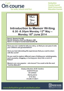 Memoir Writing Course at Gladys Buxton Dronfield